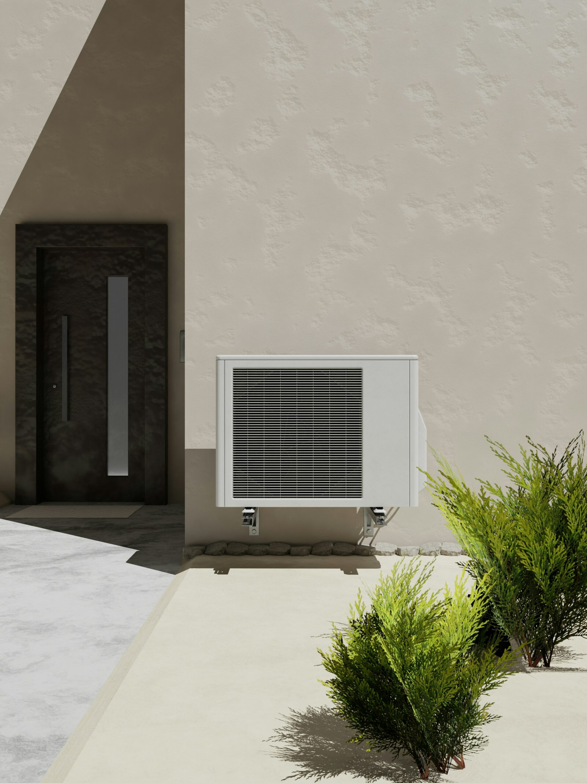 air source heat pump outside