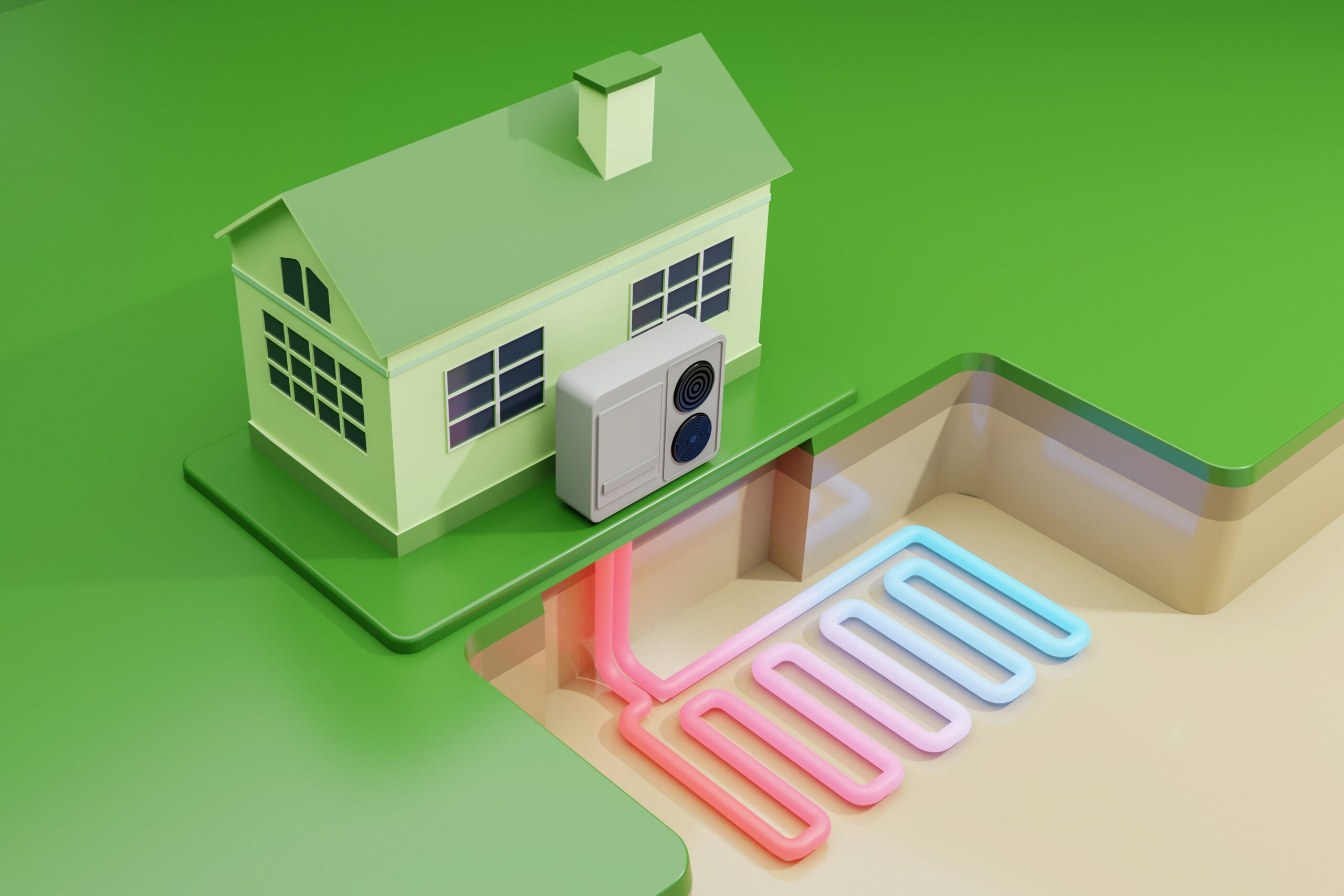 Animation of heat pump